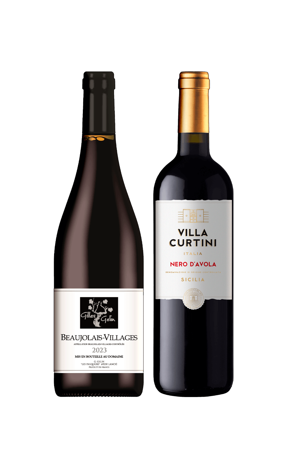 Setembro/24 - Domaine des Nugues Beaujolais Villages 2023 e Villa Curtini Nero DAvola Sicília 2022